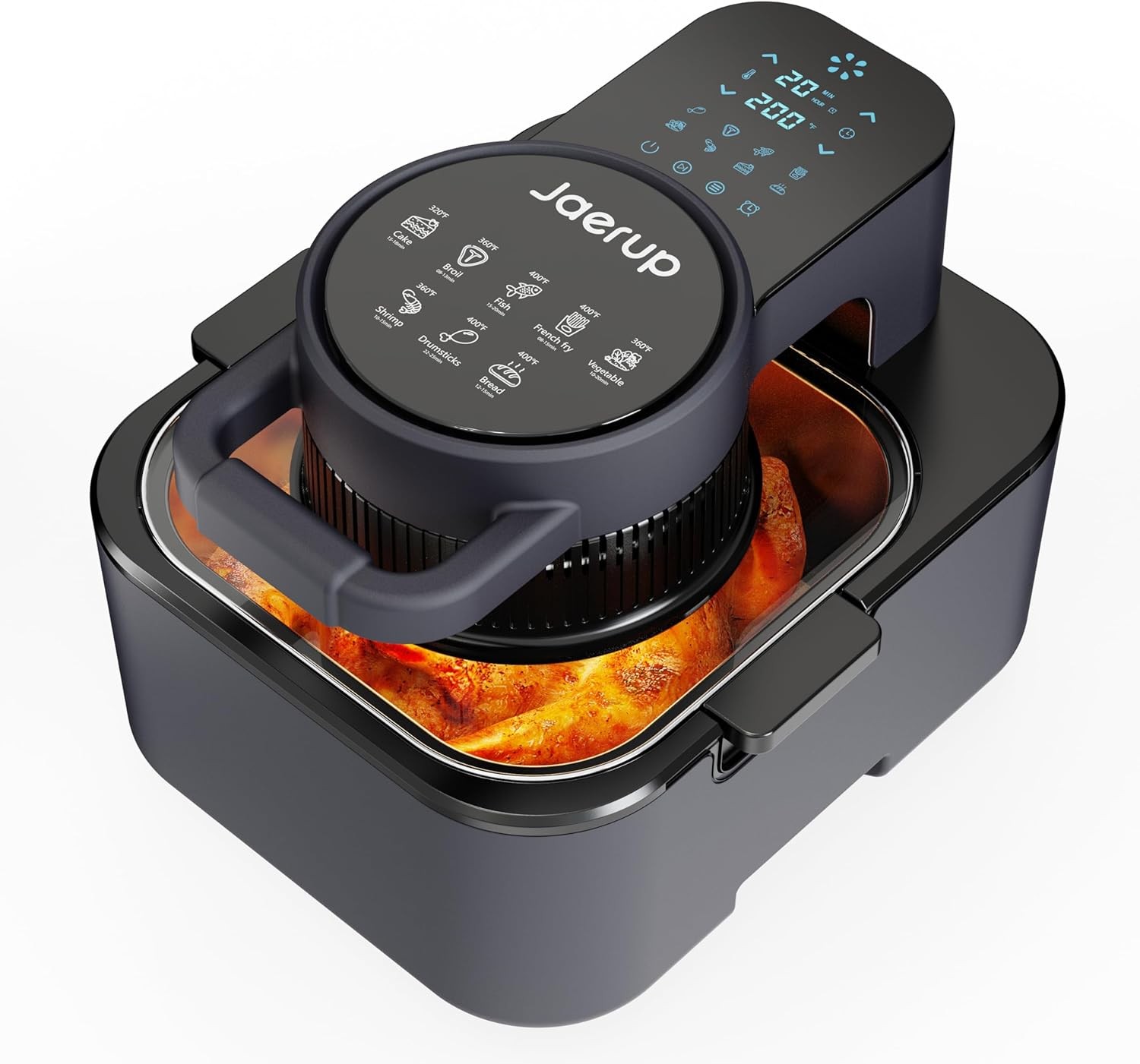 Air Fryer 1750W 8Qt that Roast, Bake, Broil, Dehydrate, Reheat, with ClearCook Windows, Intelligent Temperature Control Airfryer, All-In-One Multi-Cooker, Dishwasher-Safe